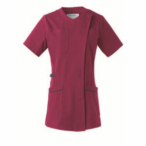 【カゼン KAZEN】カゼン 981-45 レディススクラブジャケット半袖 プラム×グレー Lサイズ KAZEN