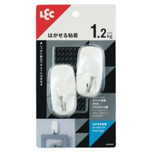 【レック LEC】レック はがせる 粘着 ツールフック ワイド 大 2個入 H00462 【レック LEC】レック はがせる 粘着 ツールフック ワイド 大 2個入 H00462