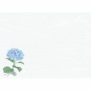 【ヤマコー 用美 YAMACO】ヤマコー 尺3雲竜和紙懐石まっと 花彩 はなさい 紫陽花 100枚入 66432 用美