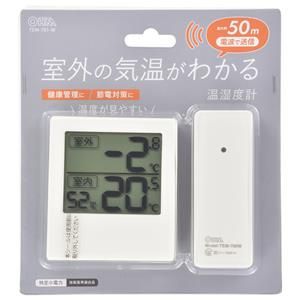 【オーム電機 OHM】オーム電機 OHM TEM-701-W 室外の気温が分かる温湿度計