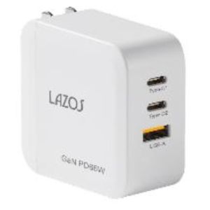 【lazos ラソス】ラソス L-AC3-G66W AC充電器 窒化ガリウム採用 GaN 3ポート 66W 【lazos ラソス】ラソス L-AC3-G66W AC充電器 窒化ガリウム採用 GaN 3ポート 66W