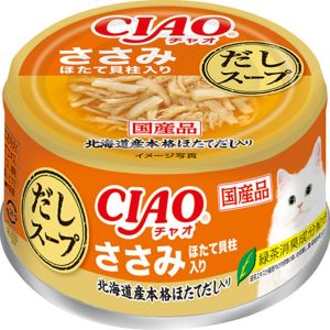 【いなばペットフード】いなばペットフード CIAO だしスープ ささみ ほたて貝柱入り 75g