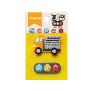 【パイオニア】パイオニア ワッペン トラック&信号2枚入 シール アイロン両用タイプ RG380-25073