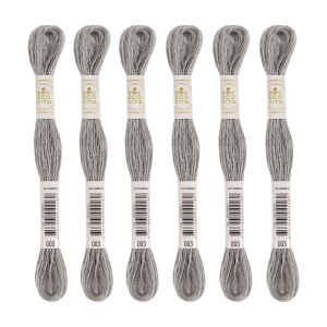 【DMC】DMC 刺しゅう毛糸 ECOVITA エコヴィータ ウールスレッド 1カセ 16m 同色6本入 col.003 DMC360-B..