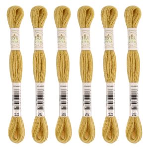 【DMC】DMC 刺しゅう毛糸 ECOVITA エコヴィータ ウールスレッド 1カセ 16m 同色6本入 col.202 DMC360-B..