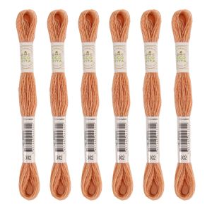 【DMC】DMC 刺しゅう毛糸 ECOVITA エコヴィータ ウールスレッド 1カセ 16m 同色6本入 col.302 DMC360-BOX-302