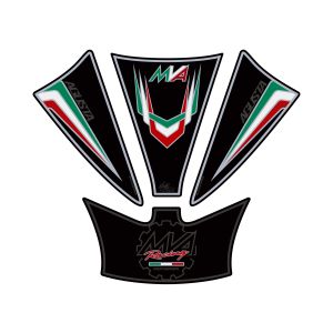 【モトグラフィックス MOTOGRAFIX】モトグラフィックス MT-TM003KS タンクパッド BLK/シルバー MV AGUS..