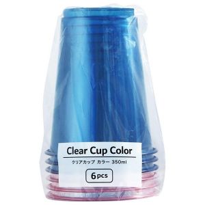 【まるき】まるき クリアカップカラー 350mL 6個 【まるき】まるき クリアカップカラー 350mL 6個