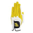【レザックス】レザックス SBGL-0402 福岡ソフトバンクホークス ゴルフ用手袋 WHITE×YELLOW サイズフリー 22~25cm