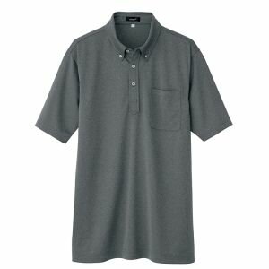 【アイトス】アイトス 10603 吸汗速乾半袖ボタンダウンポロシャツ 男女兼用 チャコール 5Lサイズ