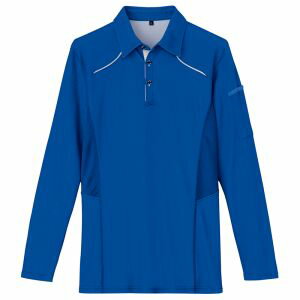 【アイトス】アイトス 551045 長袖ポロシャツ 男女兼用 ブルー 5Lサイズ