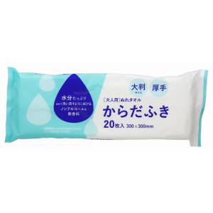 【大和物産】大和物産 大人用 からだふき 大判 20枚入