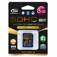 【チーム Team】チーム SDHC 8GB TG008G0SD28K Class10 SDカード