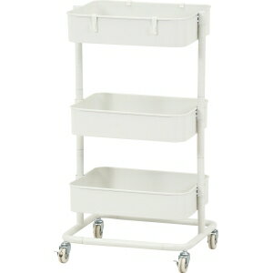 送料無料！！【不二貿易】不二貿易 高さが調整できるワゴン マルシェ オフホワイト メーカー直送 代引不可 北海道沖縄離島不可【smtb-u】