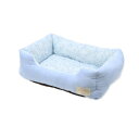 【ペットプロジャパン PetPro】ペットプロジャパン Homey ひんやり冷感プチ フルールスクエアベッド S スモーキーブルー