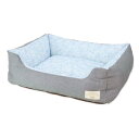 【ペットプロジャパン PetPro】ペットプロジャパン Homey ひんやり冷感スタイリッシュツイルスクエアベッド M ブルーグレー