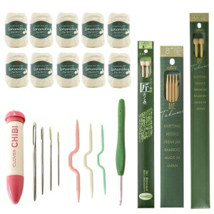 楽天あきばお〜楽天市場支店【日本紐釦貿易 Nippon Chuko】NBK 書籍 棒針で編む毎日着たいアラン模様のベスト applemintsの表紙のニット作品が作れる材料&道具キット ※本別売 NV72212-SET2