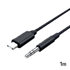 【あきばお〜】TypeC 3.5mm接続ケーブル ブラック