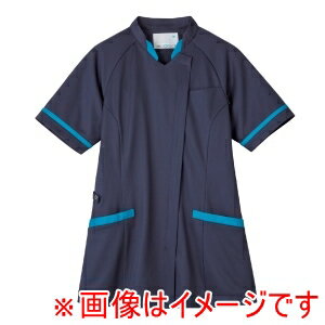 【住商モンブラン】住商モンブラン MJ500-8333 ジャケット レディス 半袖 ネイビー／ターコイズ S