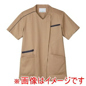 【住商モンブラン】住商モンブラン MS003-6183 スクラブ 兼用 半袖 ベージュ／ネイビー M