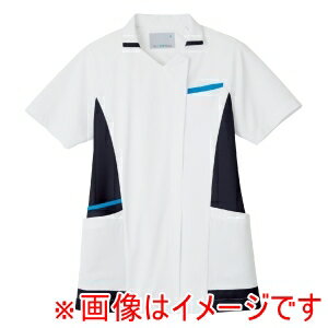 【住商モンブラン】住商モンブラン MS004-0122 スクラブ 兼用 半袖 白／ネイビー／ブルー 4L