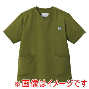 【住商モンブラン】住商モンブラン MS005-34 スクラブ 兼用 半袖 オリーブグリーン L(3)