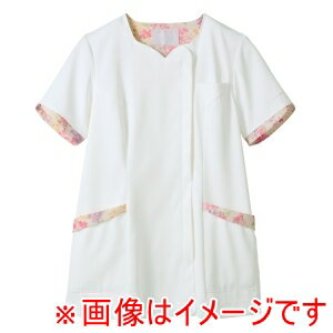 【住商モンブラン】住商モンブラン LW604-12 スクラブ レディス 半袖 オフホワイト／ピンク LL