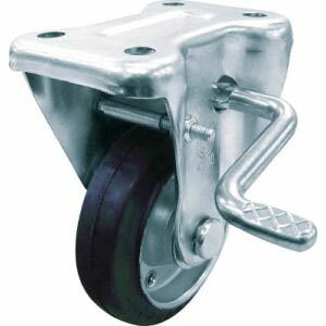 【ユーエイキャスター YUEI】ユーエイキャスター WKB-100R 産業用キャスターS付固定車 100径ゴム車輪