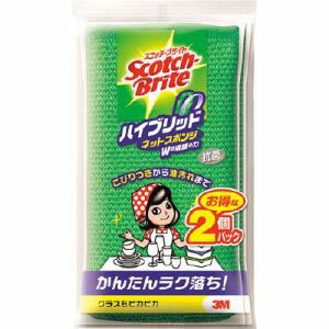 【スリーエム 3M】スリーエム 3M HBNT-75G 2PM スコッチ ブライト ハイブリッドネットスポンジ2個入り 緑