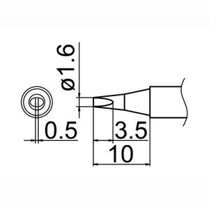 【白光 HAKKO】白光 T12-D16 T12シリーズ交換こて先 HAKKO