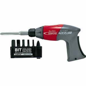 【新亀製作所 サンフラッグ SUNFLAG】サンフラッグ 2002 ペッカーラチェットドライバービット付 新亀製..