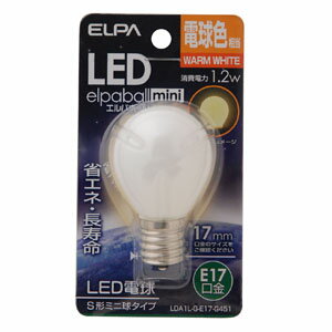 【朝日電器 エルパ ELPA】エルパ LDA1L-G-E17-G451 LED装飾電球 S形ミニ球形 E17 電球色 ELPA 朝日電器 1