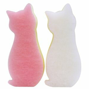 【ワイズ Ys】ワイズ 抗菌ソフト キッチンスポンジ ねこ 2個組 AS-004 ASSO CARAful