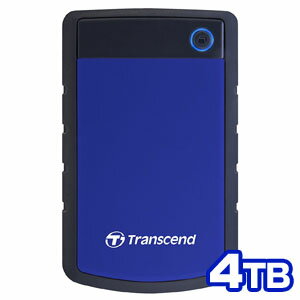 トランセンド TS4TSJ25H3B 外付け ポータブルHDD 4TB 耐衝撃 USB3.1 Gen 1 ネイビーブルー ハードディスク