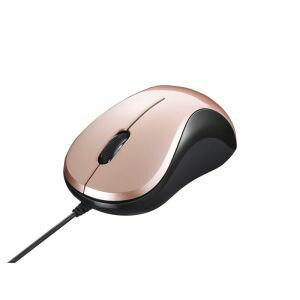 【バッファロー BUFFALO】バッファロー BSMBU100BP 有線BlueLED光学式マウス 静音/3ボタン ベージュピンク