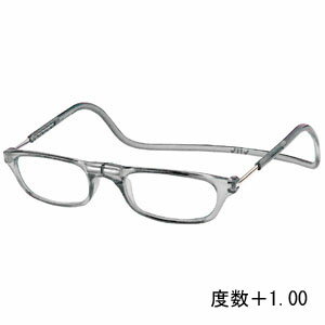 【オーケー光学 OHKEI】オーケー光学 クリック リーダー クリアグレイ 度数+1.00 老眼鏡 CliC Readers