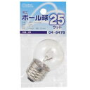【オーム電機 OHM】オーム電機 ミニボール球 G40型 E26/25W クリア LB-G4625-C 04-6478