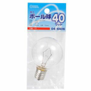 ڥŵ OHMۥŵ ߥ˥ܡ G50 E17/40W ꥢ LB-G5740-C 04-6406