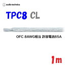 透明 TPC8【1m 切断販売】パワーケーブル 無酸素銅 耐熱106℃ AWG8相当カーオーディオに最適 audio-technica PLASMA