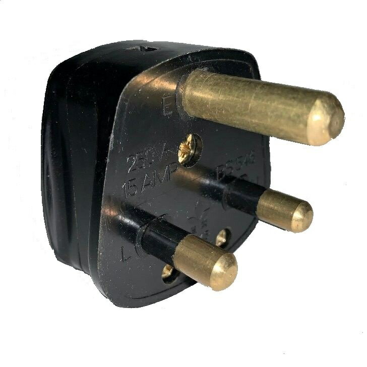 BSタイプ BIG 丸型3P コード取付プラグ 9445 BS546規格取得品 定格 250V15A カテゴリーL