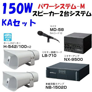 突然の解散総選挙 補欠選挙に 150W 2スピーカーシステム KAセット 車載 選挙用拡声器 街宣車