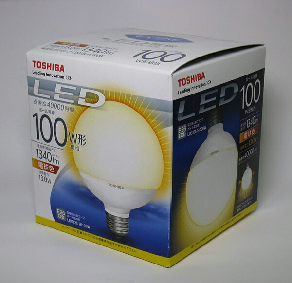 東芝 LED電球(ボール形・口金E26・ボール電球100W形相当)　　LDG13L-H/100W　[電球色]