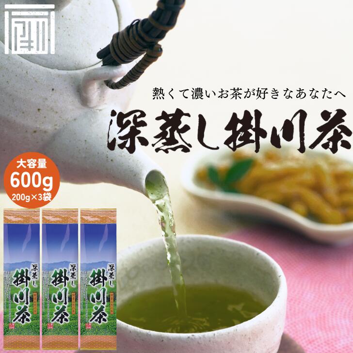 【掛川茶50号200g×3袋セット】 掛川茶 深蒸し茶 深蒸し掛川茶 カテキン 大容量 お徳用 お得用 プレゼント クーポン 送料無料 緑茶 茶葉..