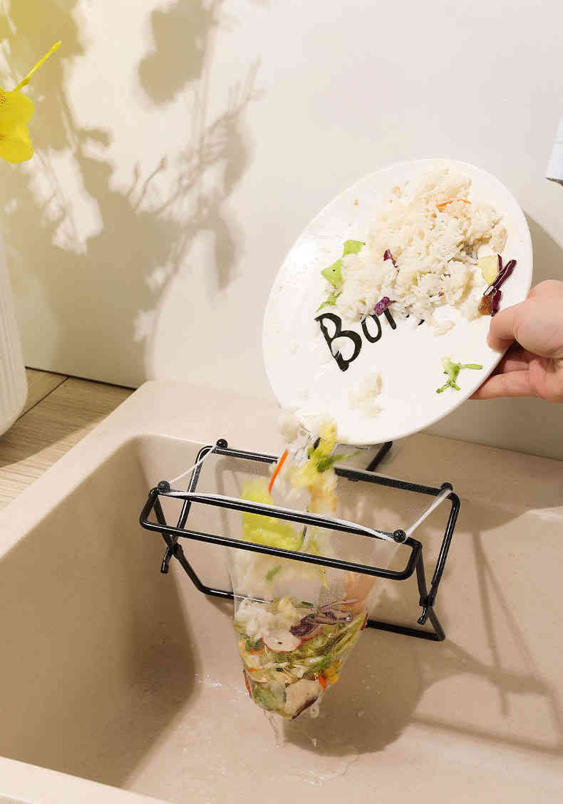 送料無料 水切りネット ホルダー シンク ゴミ受け ストレーナー フォルダー インテリア 台所 キッチン 三角コーナーいらず シンク ゴミ 折りたたみ ネット