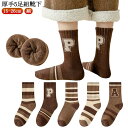 厚手 靴下 15cm 冷え防止 靴下】キッズ 5足組 23cm ボーター柄 ブラウン コーヒー 19cm キャメル 18cm 女の子 クルー 【厚手 20cm 21cm 22cm 16cm 24cm 25cm 17cm 26cm 防寒 パイル ソックス 冬 男の子 ソックス スポーツ 子供服