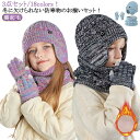 スヌード グローブ 手袋 子供用 ニット帽 マフラー 4-10歳お子様向け 【3点セット】 キッズ 裏起毛 ニット帽子 【3点セット】 女の子 男の子 秋 冬 ニットキャップ ネックウォーマー ワッチキャップ 幼児 防寒 あったか 子ども