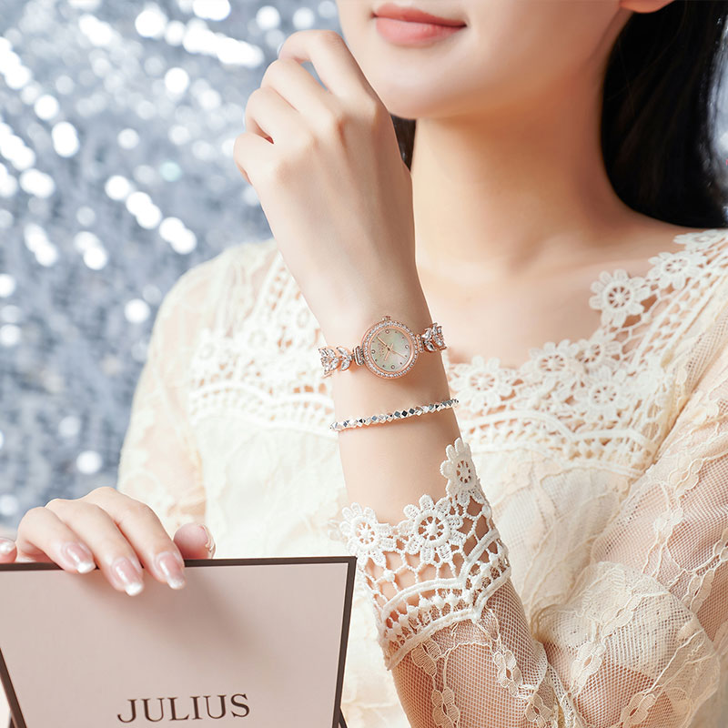JULIUS レディース腕時計 美人魚モチーフ シェル文字盤 ジュエリーウォッチ ブレス...