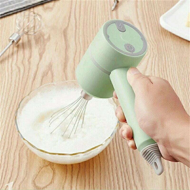 ハンドミキサー 泡立て器 3段階スピード ワイヤレス コードレス 持ち運び便利 ポー...