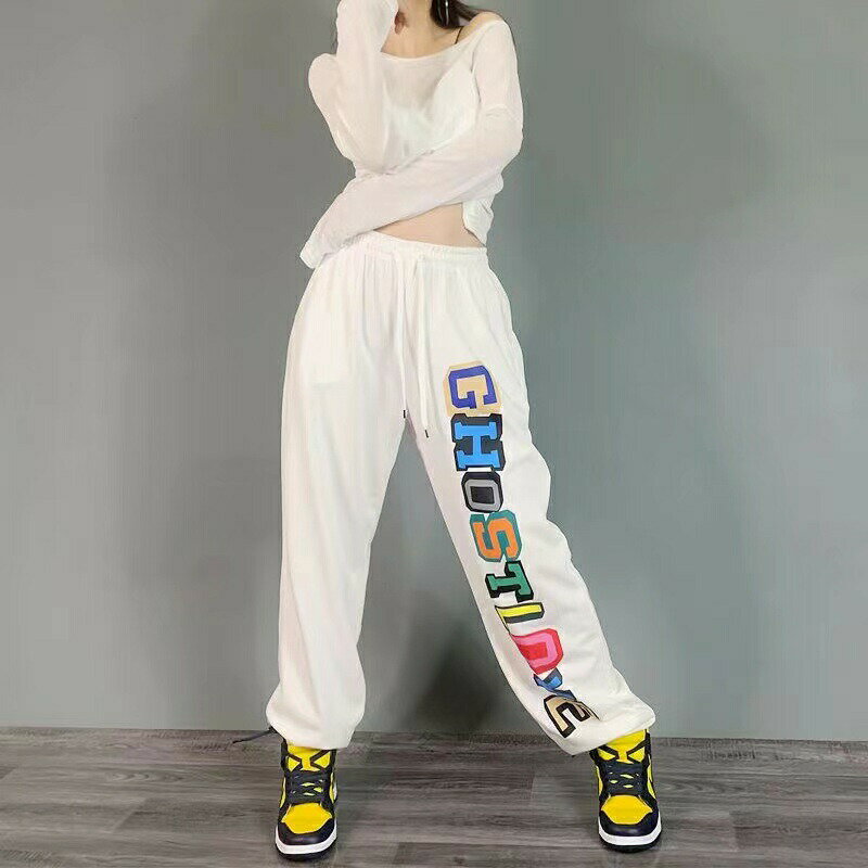 Rakuten - レディース ダンスウエア ダンスウェアレディース ダンスパンツレディース ヒップホップパンツ レディーススポーツウエア カジュアル K−POP ヒップホップ ダンス衣装 パンツ