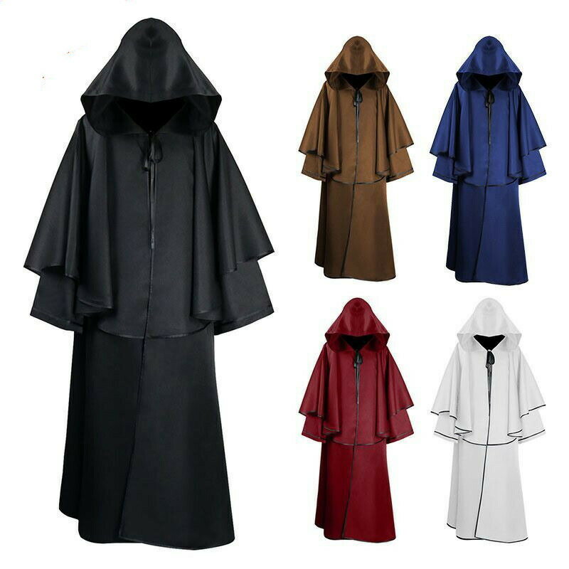 乐天商城 - ハロウィンコスプレ 仮装 神父 死神 ロング 魔法師マント フード付き コート 大人 吸血鬼 マント 魔法使い ローブ 悪魔 サタン デビル ホラー 怖い パーティ 大人用 衣装